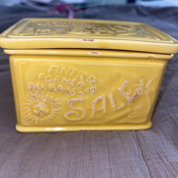 Sur La Table Yellow Butter Salt Box Antica Forneria Del Borgo Canister - Picture 1 of 11